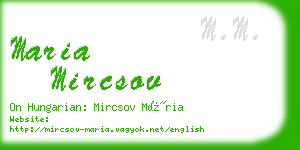 maria mircsov business card